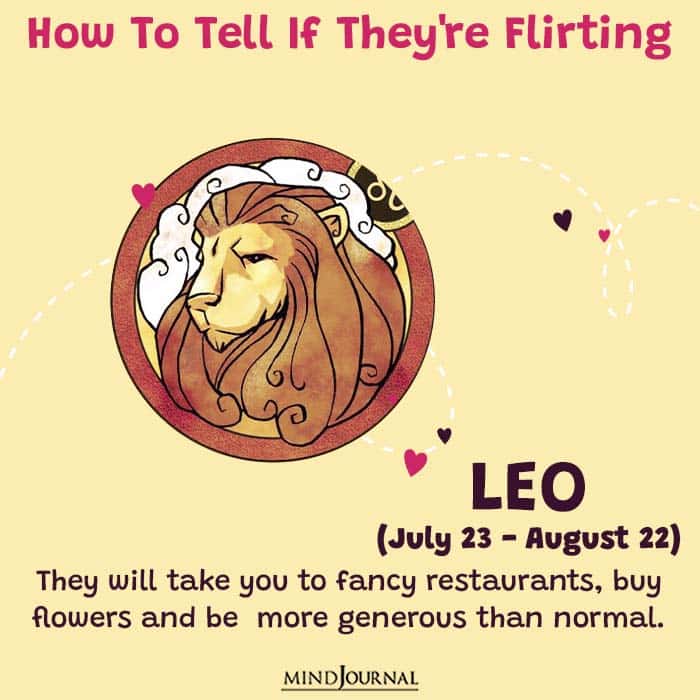 how to tell if they are flirting leo
