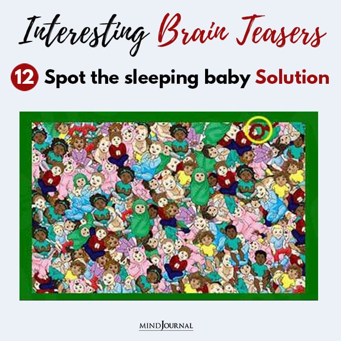 Brain Teasers Know Sharp Eyes Spot sleeping baby solution