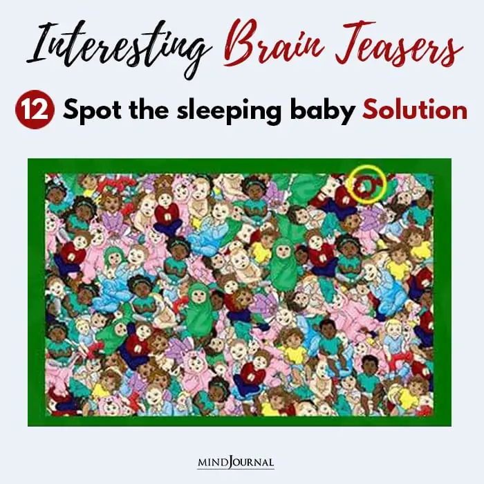 Brain Teasers Know Sharp Eyes Spot sleeping baby solution