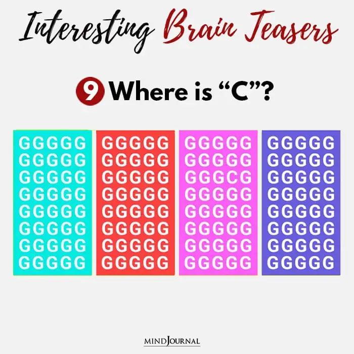 Brain Teasers Know Sharp Eyes Where C