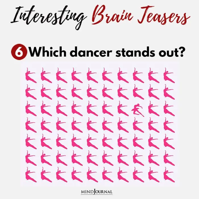 Brain Teasers Know Sharp Eyes dancer stands out