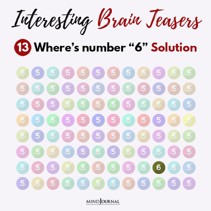 Brain Teasers Know Sharp Eyes find six solution