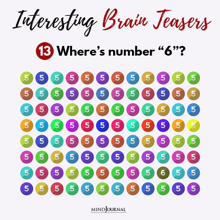 Brain Teasers Know Sharp Eyes find six
