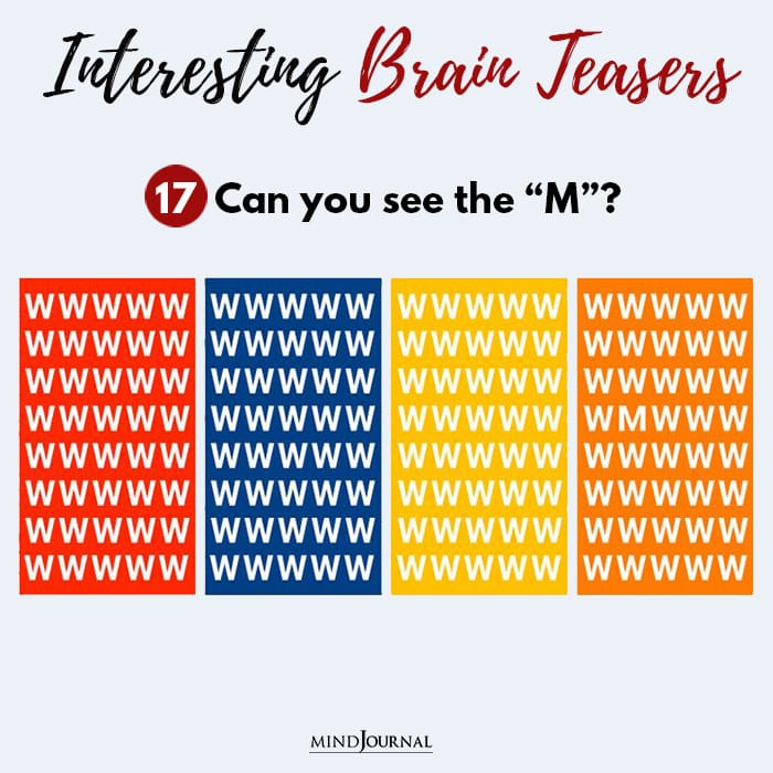 Brain Teasers Know Sharp Eyes see the M