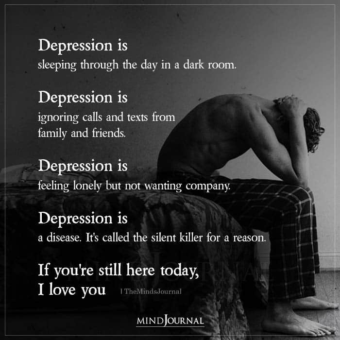 Depression Is Sleeping Through The Day In A Dark Room