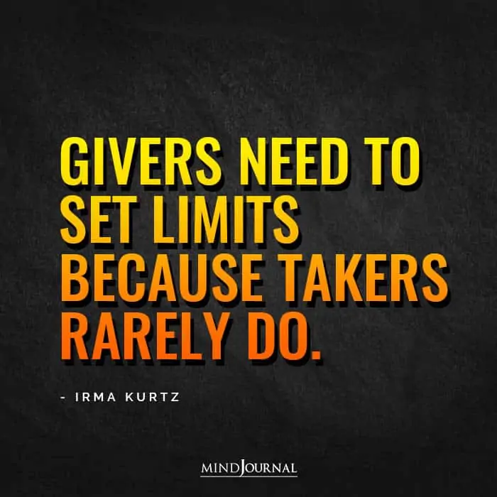 Givers need to set limits