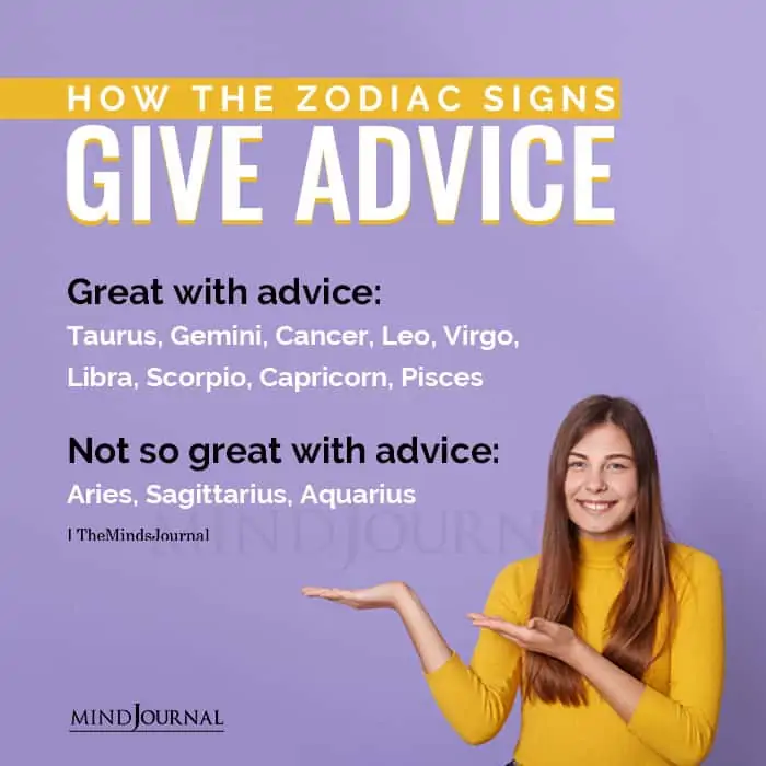 How The Zodiac Signs Give Advice