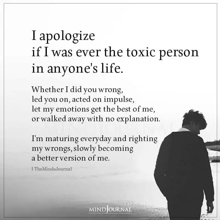 I Apologize If I Was Ever The Toxic Person