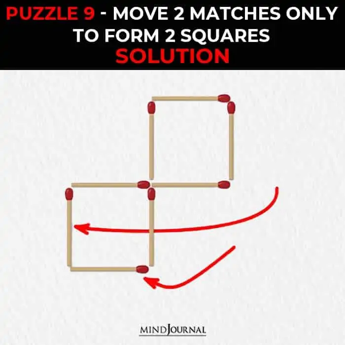 Matchstick Puzzle Logic Skills move two sticks form two triangles solution