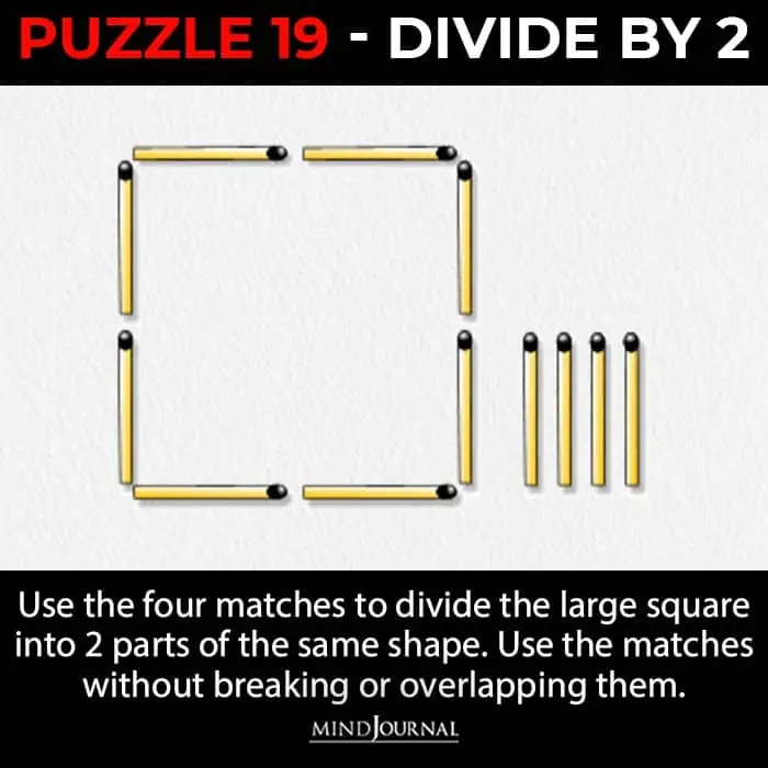 Matchstick Puzzles Test Logic Skills divide by two