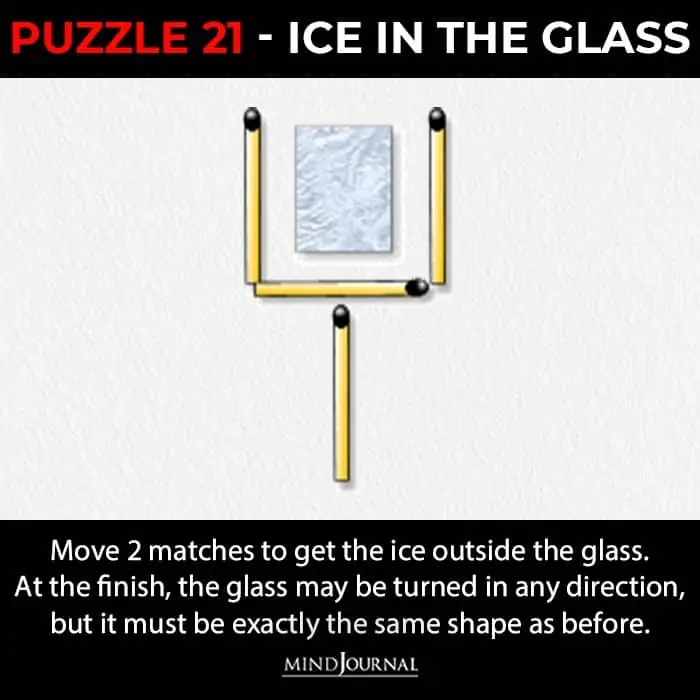 Ice cube matchstick puzzle