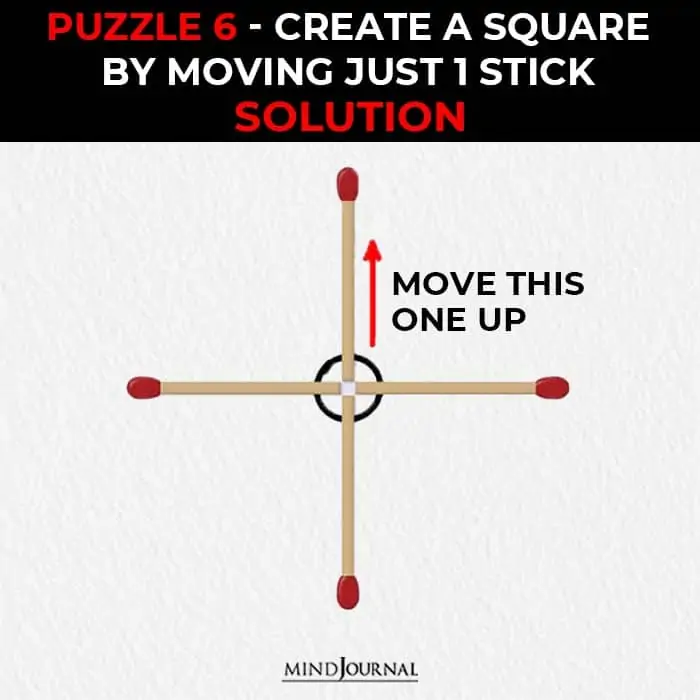 Matchstick Puzzles Test Logic Skills make square by one stick solution