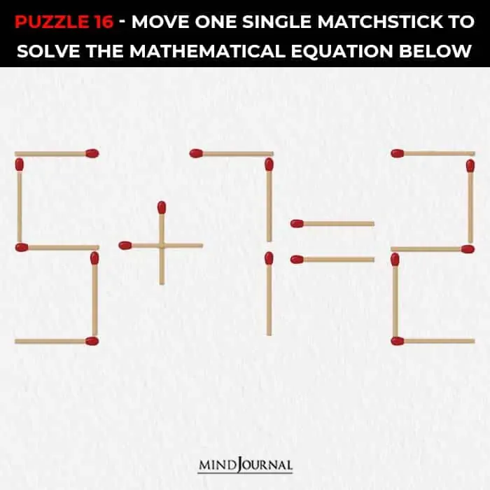 Matchstick Puzzles — Move the Matches Puzzles with Answers and