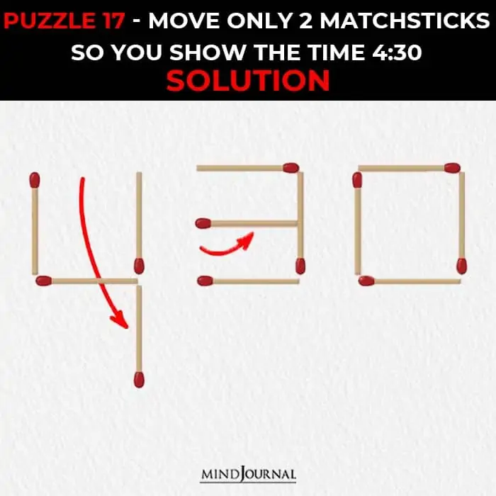 Matchstick Puzzles Test Logic Skills move two sticks show time solution