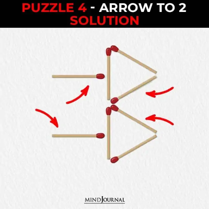 Matchstick Puzzles Test Logic Skills one arrow to two solution