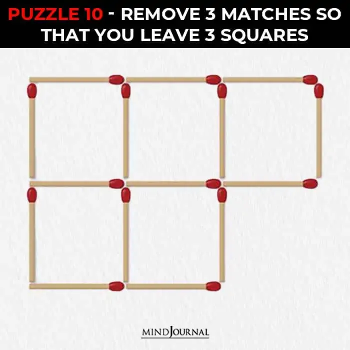 Matchstick Puzzles Test Logic Skills remove leave squares