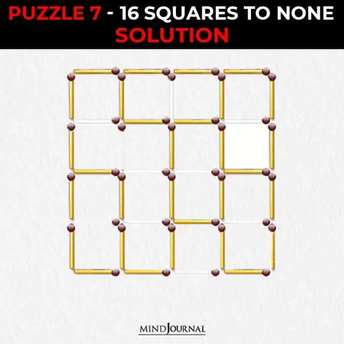 Matchstick Puzzles Test Logic Skills squares to none solution