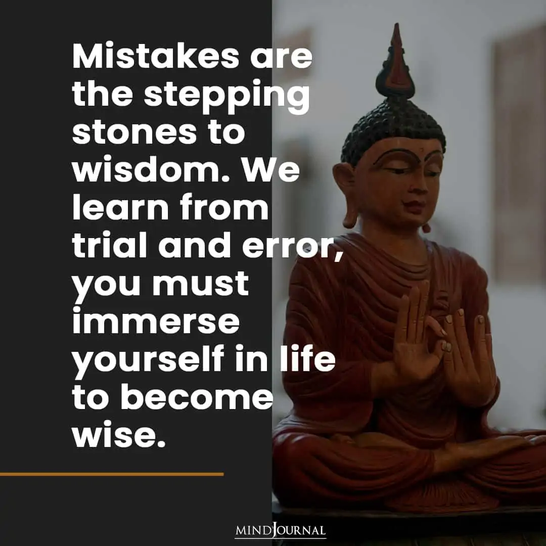 Mistakes are the stepping stones to wisdom.
