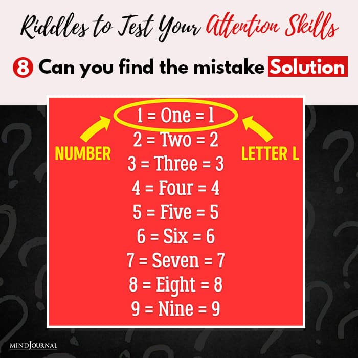 Riddles Test Attention Skills mistake solution