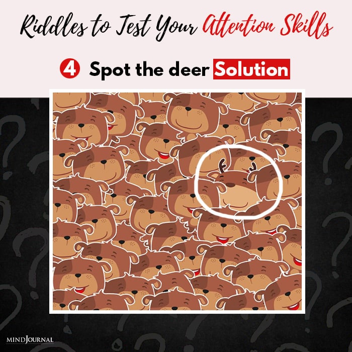 Riddles Test Attention Skills spot deer solution