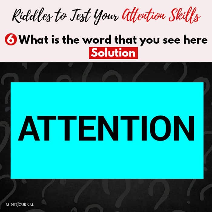 Riddles Test Attention Skills word you see solution