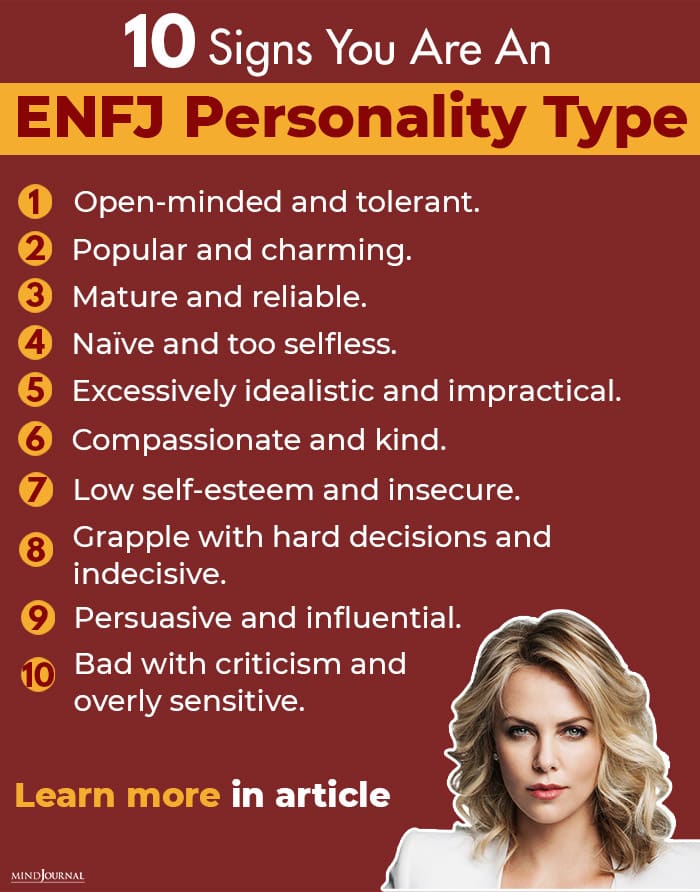 Signs ENFJ Personality Type infographics