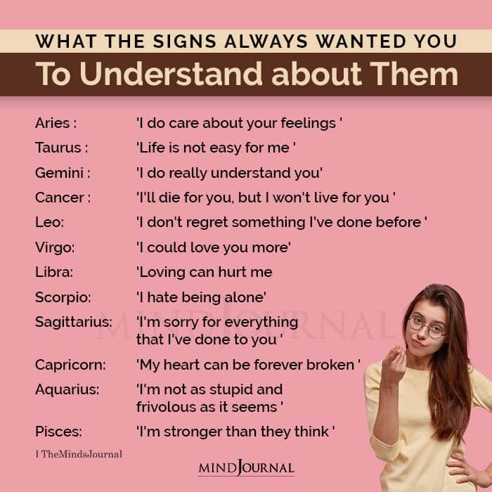 What The Signs Always Wanted You To Understand About Them