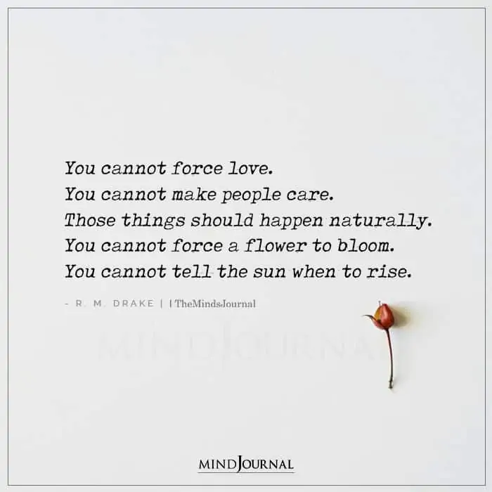 You Cannot Force Love