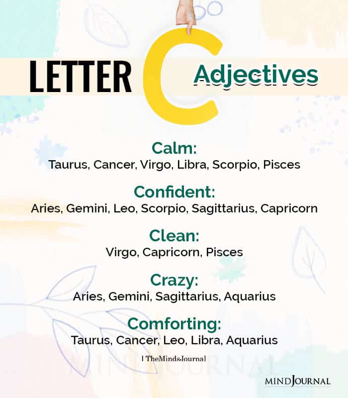 different letter c adjectives