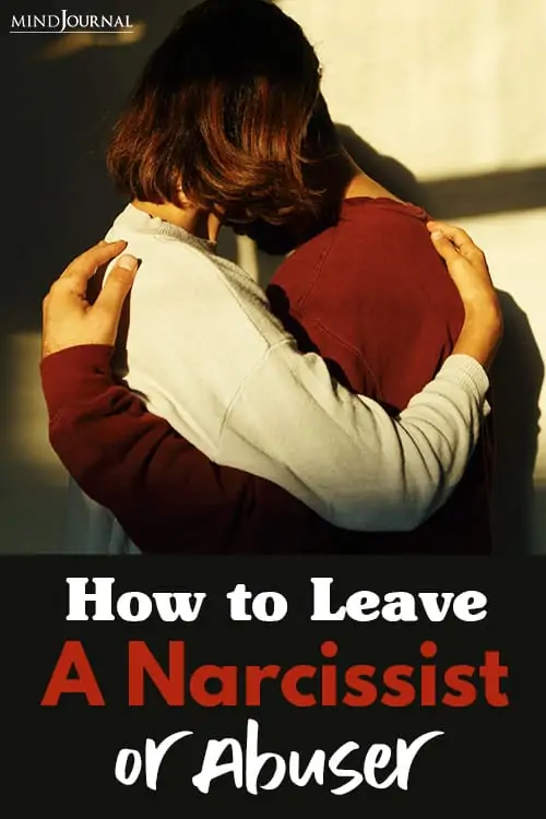 how to leave a narcissist or abuser pin