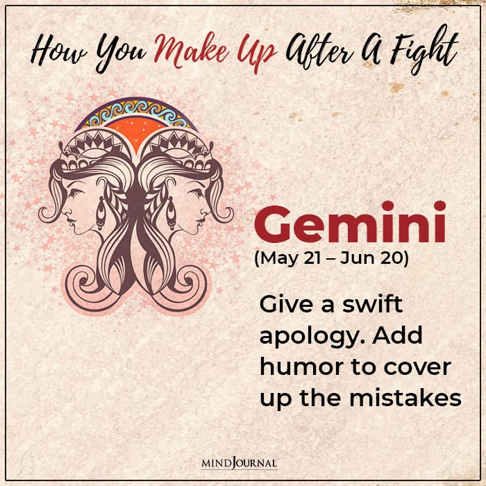 how to make up after a fight with each zodiac sign gemini