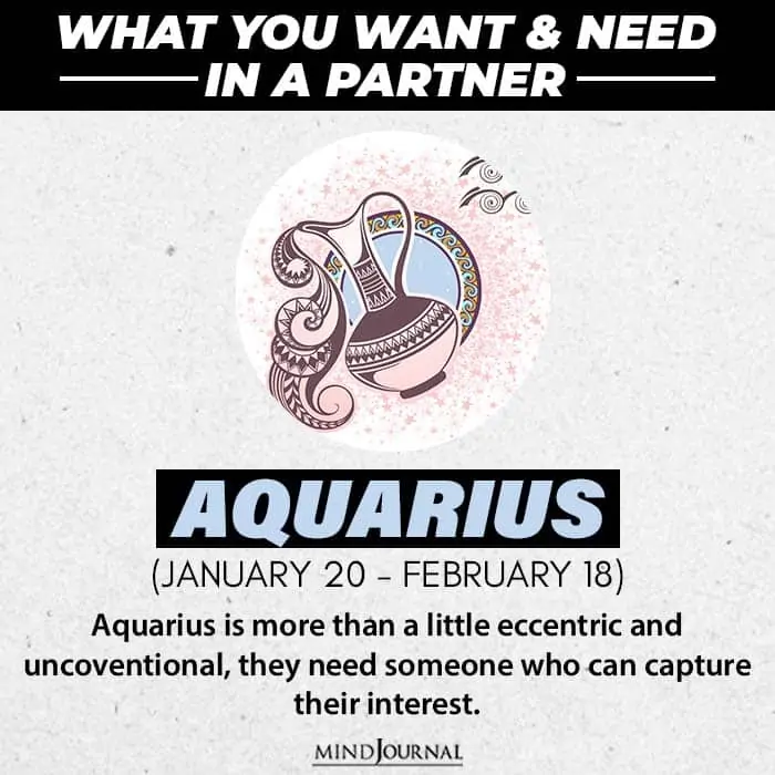 What do you want in your partner based on your zodiac sign Aquarius