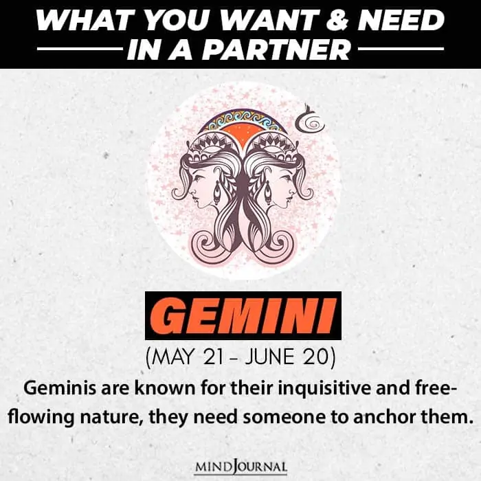 What do you want in your partner based on your zodiac sign Gemini