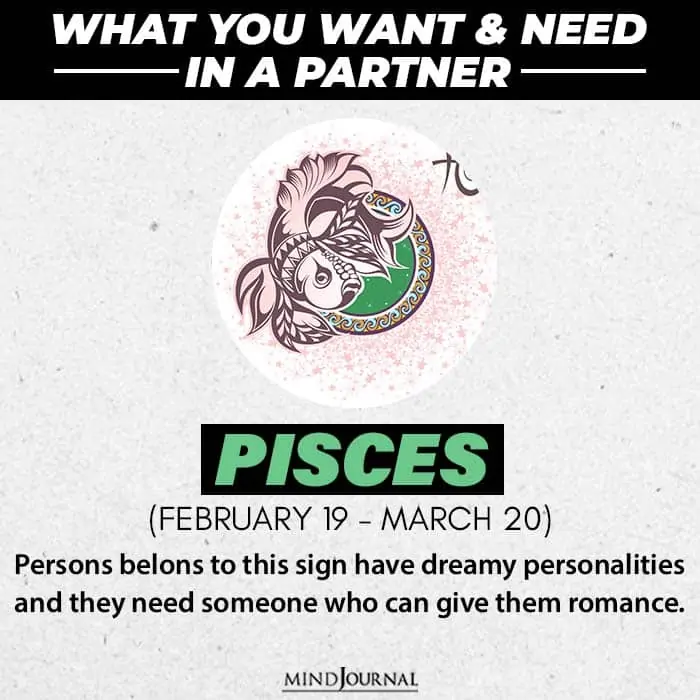 What do you want in your partner based on your zodiac sign Pisces