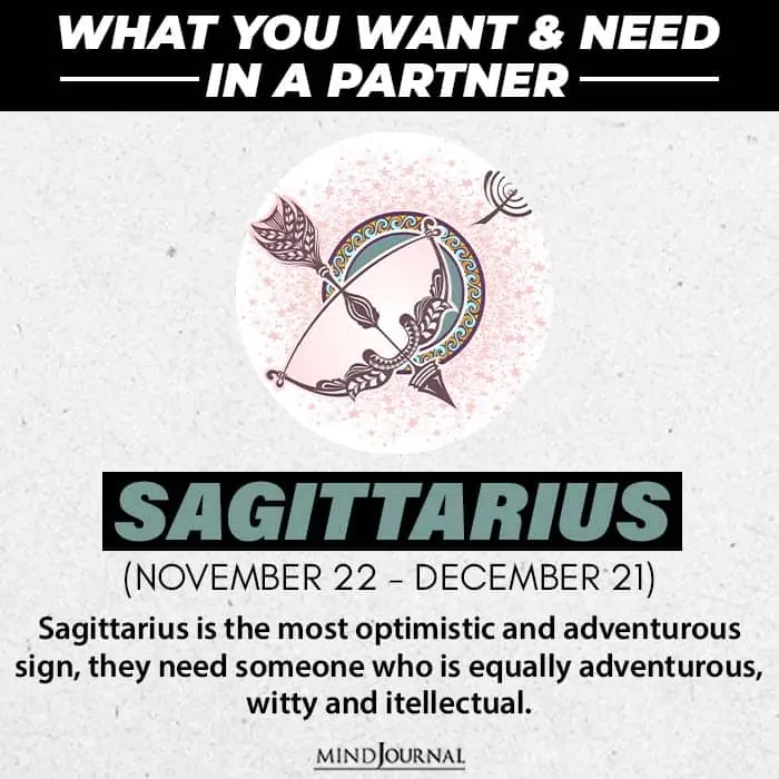 What do you want in your partner based on your zodiac sign Sagittarius