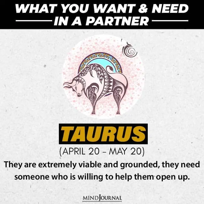 What do you want in your partner taurus