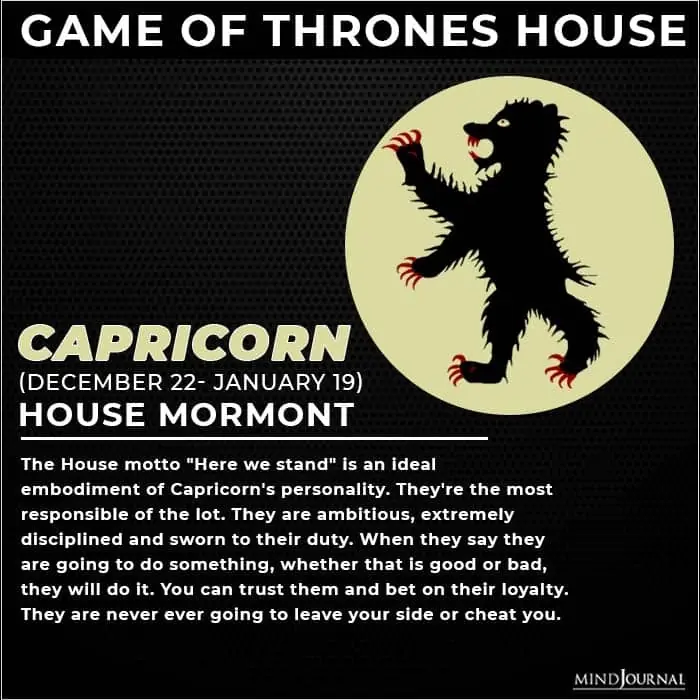 the game of thrones house capricorn