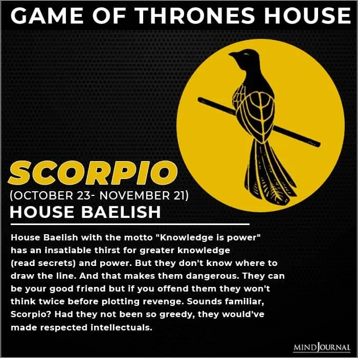 the game of thrones house scorpio
