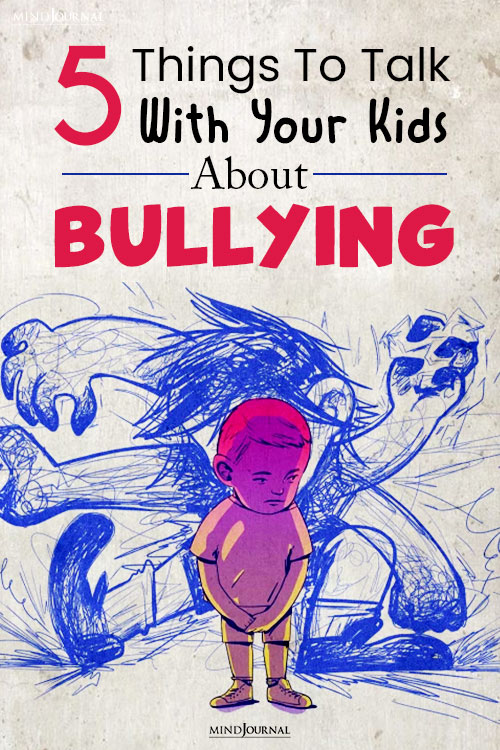 things talk with kids about bullying pin