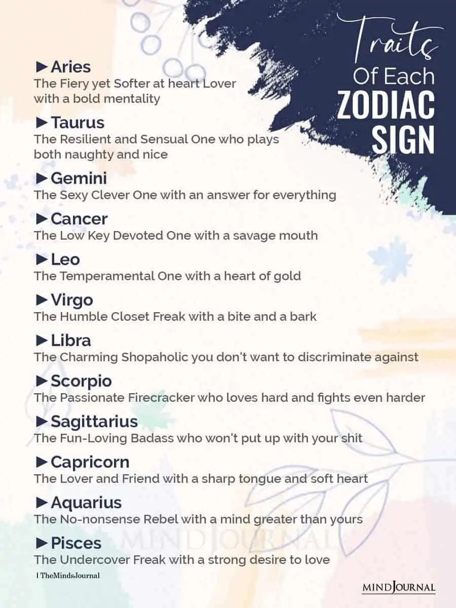 Traits Of Each Zodiac Sign