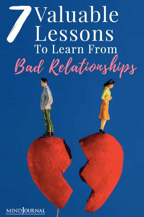 valuable lessons to learn from bad relationships pin