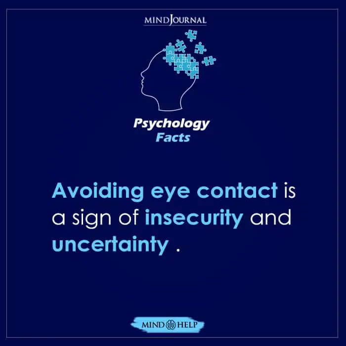Avoiding Eye Contact Is a