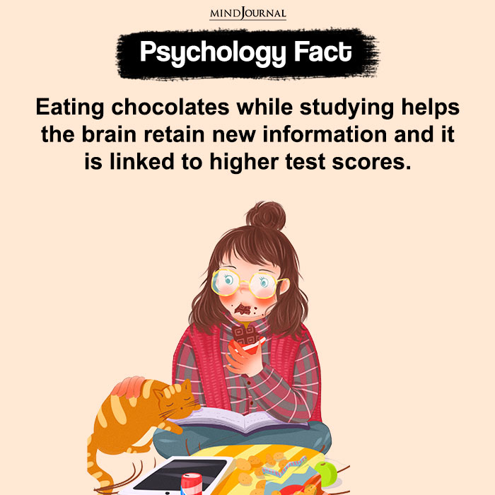Eating chocolates while studying helps the brain