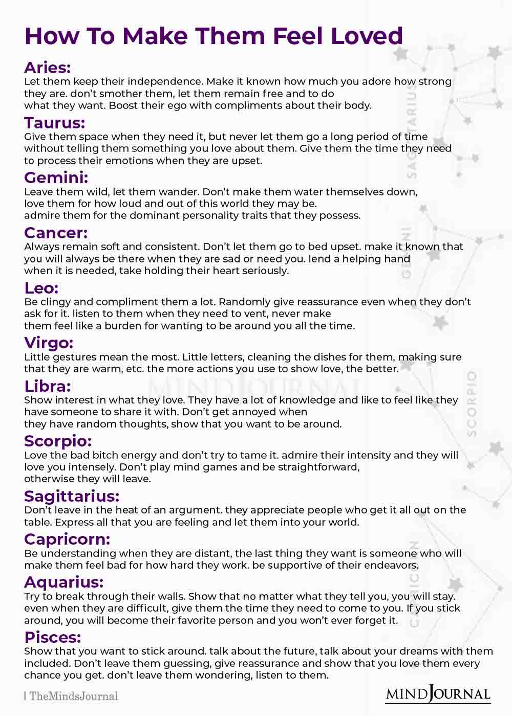 How To Make The Zodiac Signs Feel Loved