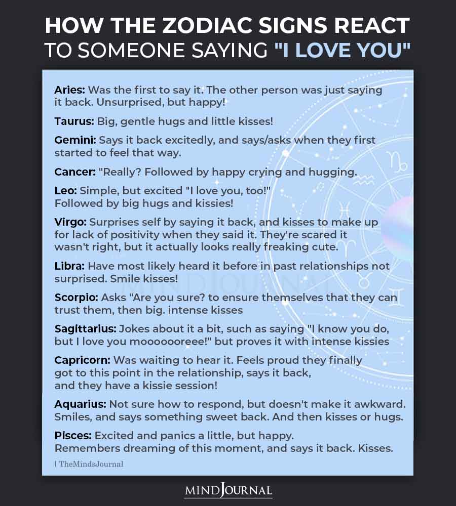 How the Zodiac Signs React To I Love You
