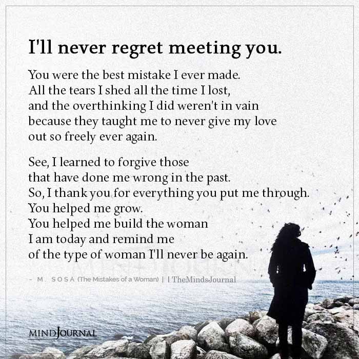 I Will Never Regret Meeting You