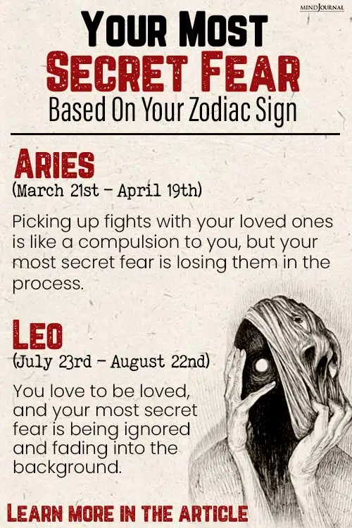 Most Secret Fear Based On Zodiac Sign