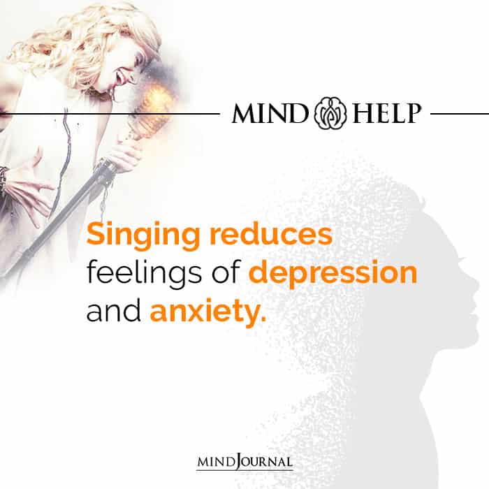 Singing reduces feelings of depression and anxiety