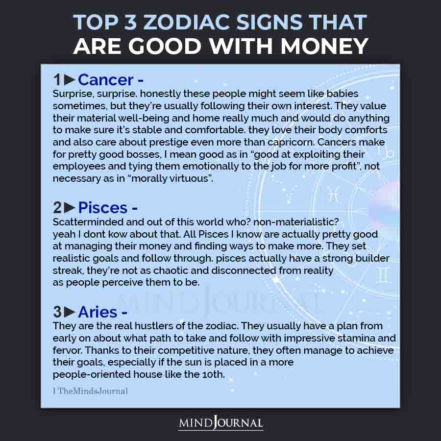 Top 3 Zodiac Signs That Are Good With Money