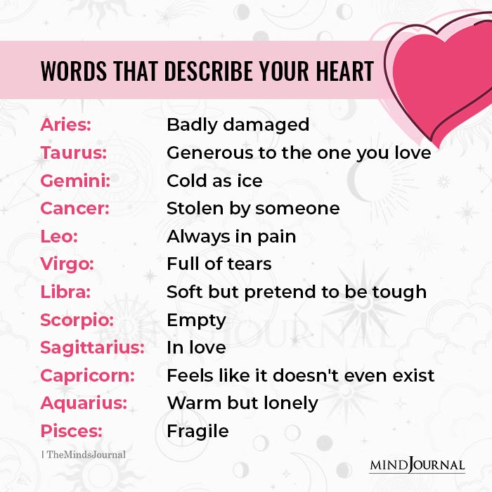 What Are The Words That Best Describe Zodiac Signs Heart